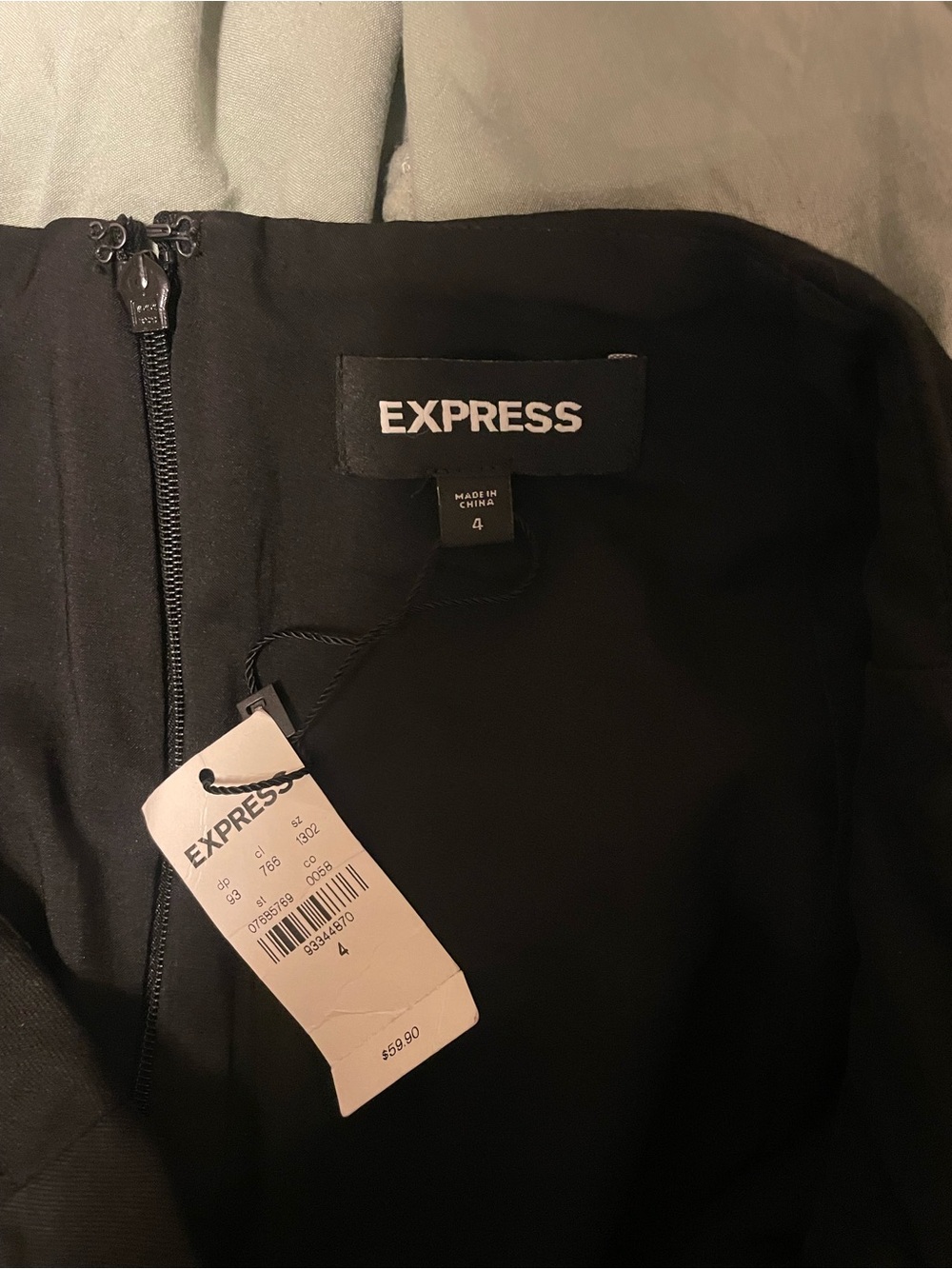 Express Black Pencil Skirt with Waist Pleat Detail - Picture 5 of 5